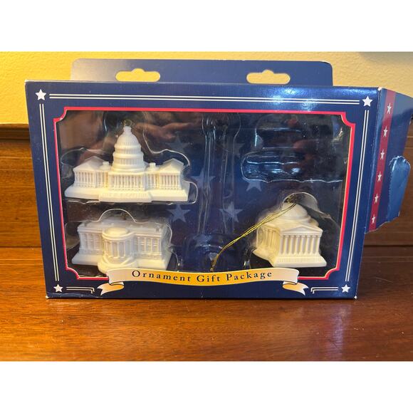 Design Masters National Mall Ornament Gift Package White House,Capitol,Jefferson - Picture 1 of 5